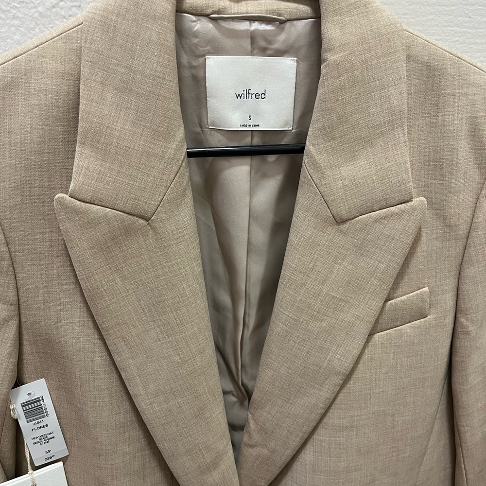 Aritzia Wilfred Flores blazer heather oat beige - Picture 3 of 5